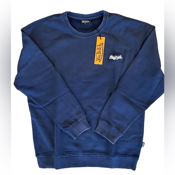 Von Dutch NWT Terry Crew Sweatshirt NAVY size MEDIUM - Picture 4 of 6
